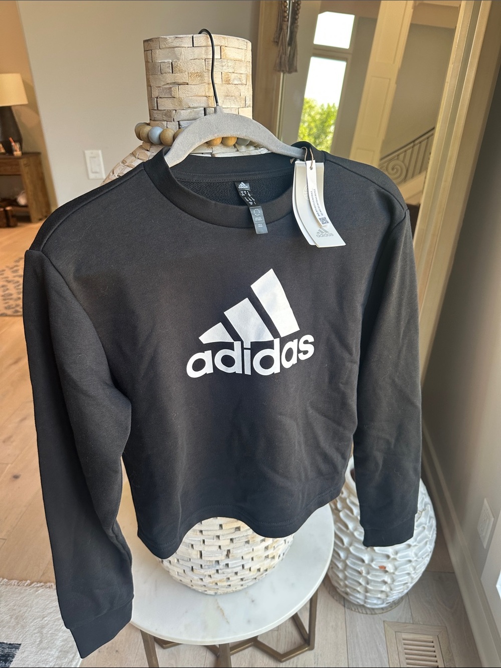 adidas Black Sweatshirt with White Logo